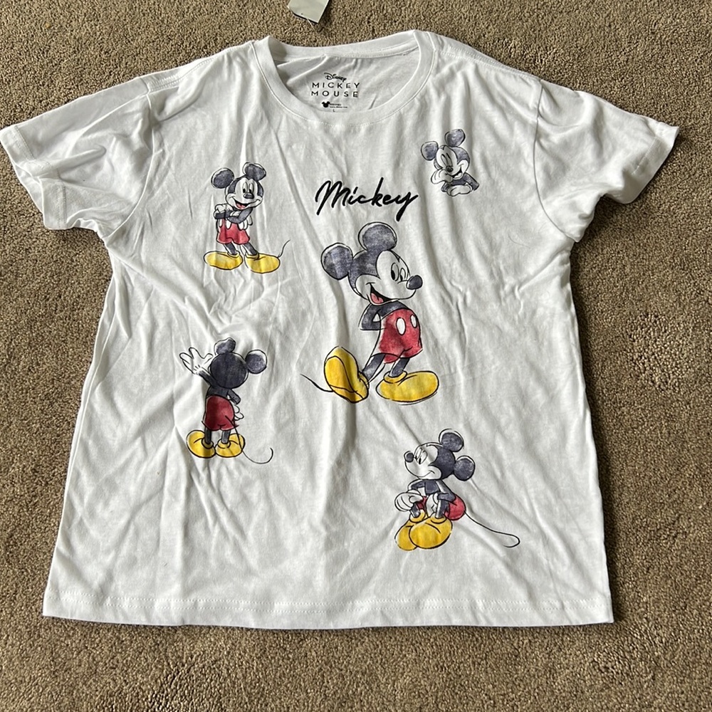 Disney - Mickey Mouse Tee Shirt - White - Size Large - NWT
